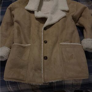 Free People Cream Shearling Jacket